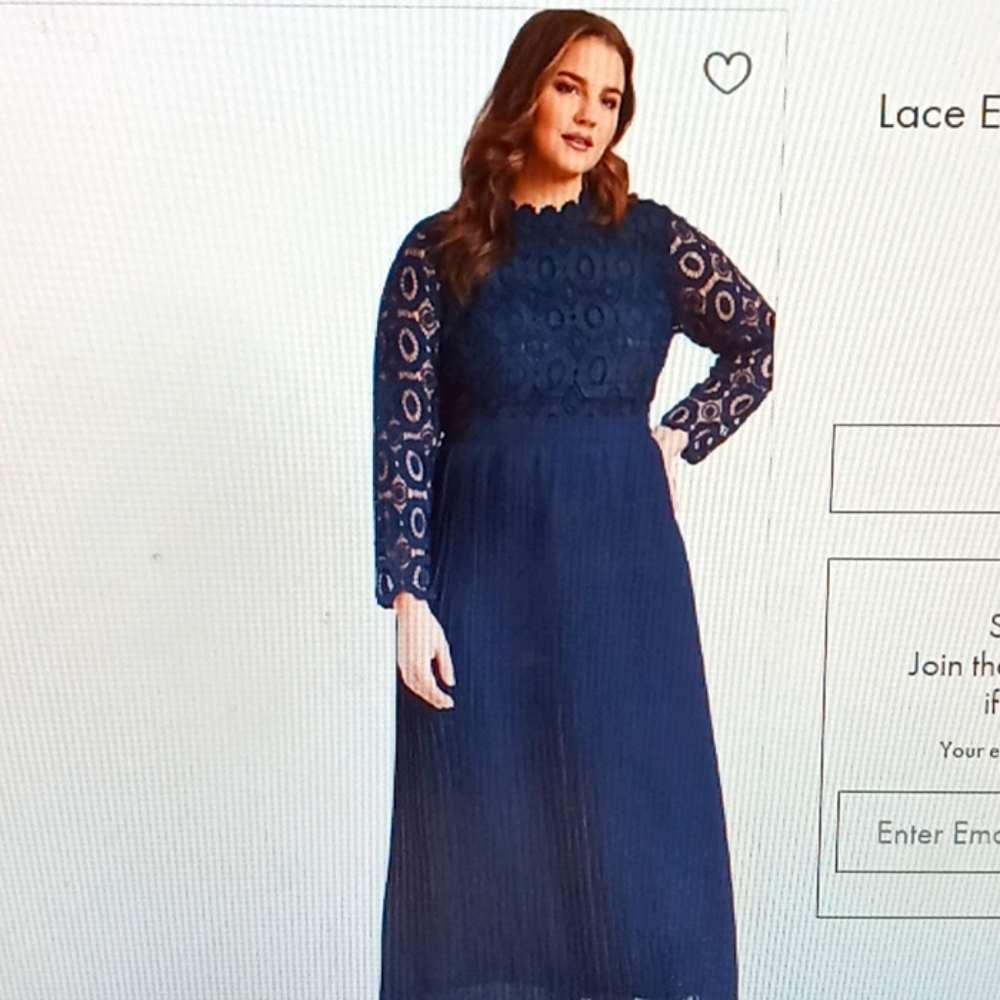 Lace Evening Dress with Pleated Skirt